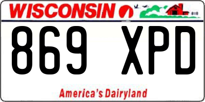 WI license plate 869XPD