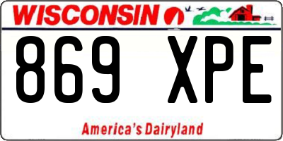 WI license plate 869XPE
