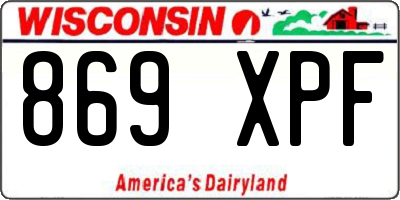 WI license plate 869XPF