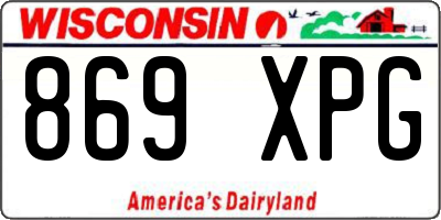 WI license plate 869XPG