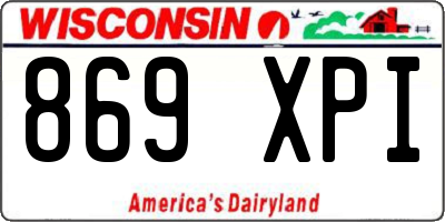 WI license plate 869XPI