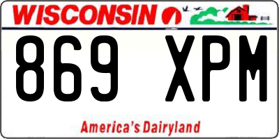 WI license plate 869XPM