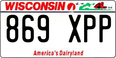 WI license plate 869XPP