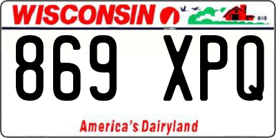WI license plate 869XPQ