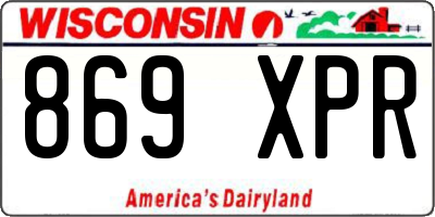 WI license plate 869XPR