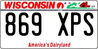 WI license plate 869XPS