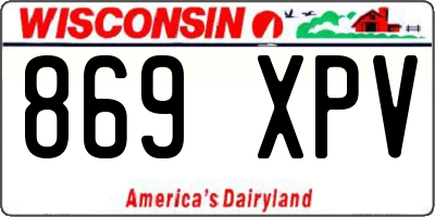 WI license plate 869XPV