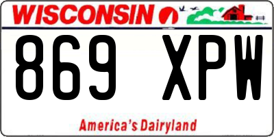 WI license plate 869XPW