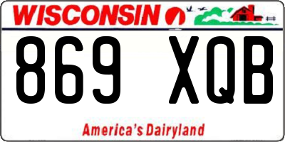WI license plate 869XQB