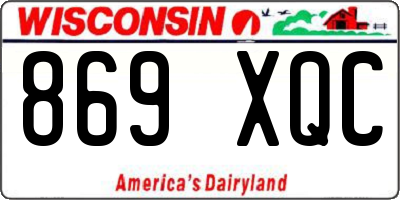 WI license plate 869XQC