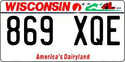 WI license plate 869XQE