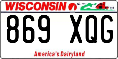 WI license plate 869XQG