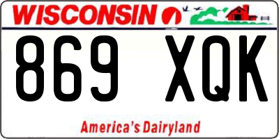 WI license plate 869XQK