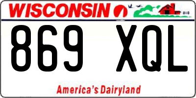 WI license plate 869XQL