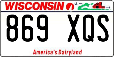 WI license plate 869XQS