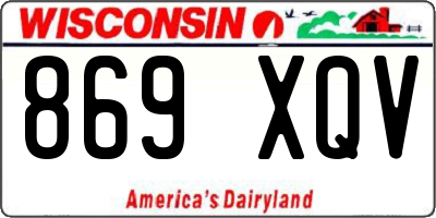 WI license plate 869XQV