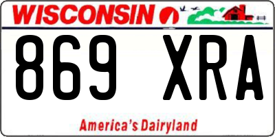 WI license plate 869XRA