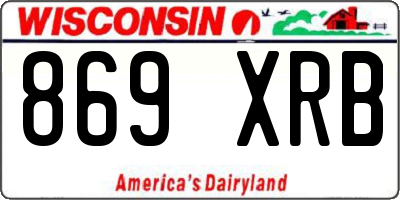 WI license plate 869XRB