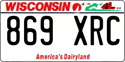 WI license plate 869XRC