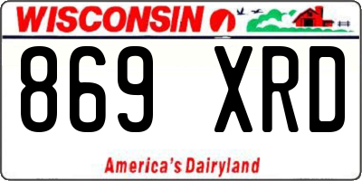 WI license plate 869XRD
