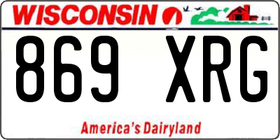 WI license plate 869XRG
