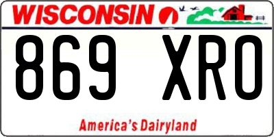 WI license plate 869XRO