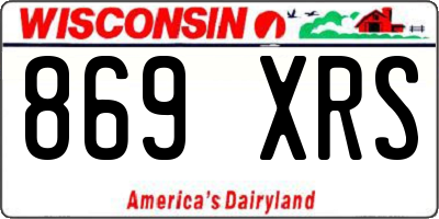 WI license plate 869XRS