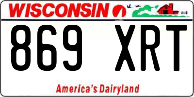 WI license plate 869XRT