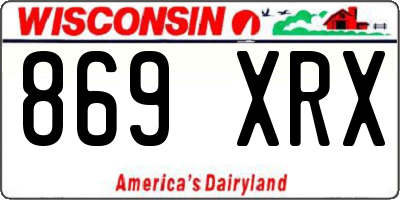 WI license plate 869XRX