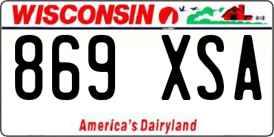 WI license plate 869XSA