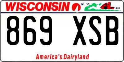 WI license plate 869XSB