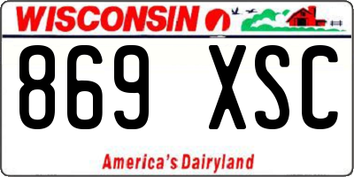WI license plate 869XSC
