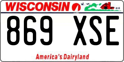 WI license plate 869XSE