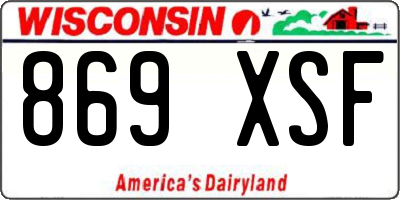 WI license plate 869XSF