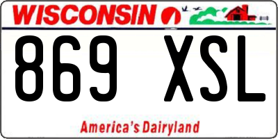 WI license plate 869XSL