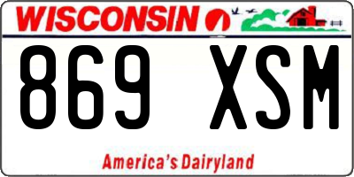 WI license plate 869XSM