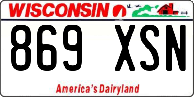 WI license plate 869XSN