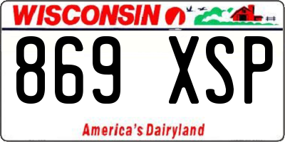 WI license plate 869XSP