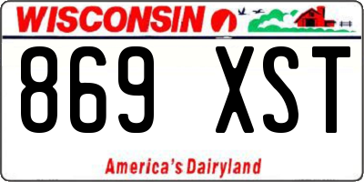 WI license plate 869XST