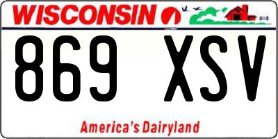WI license plate 869XSV