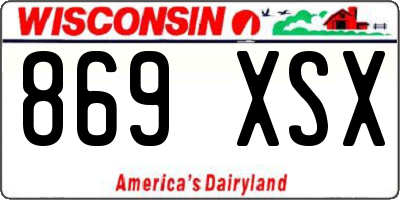 WI license plate 869XSX