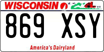 WI license plate 869XSY