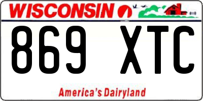 WI license plate 869XTC
