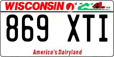 WI license plate 869XTI