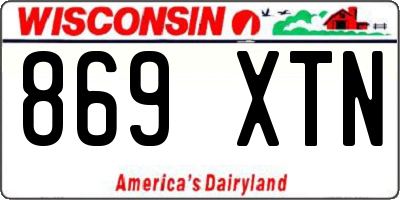 WI license plate 869XTN