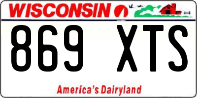 WI license plate 869XTS