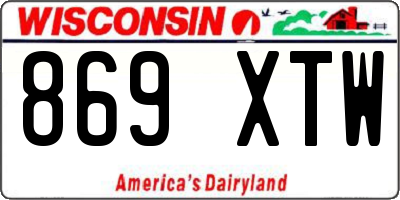 WI license plate 869XTW