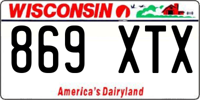 WI license plate 869XTX