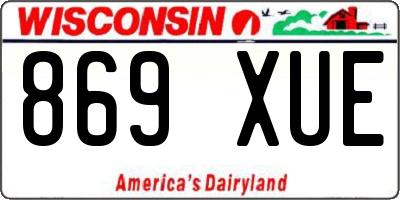 WI license plate 869XUE