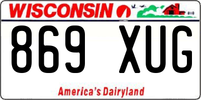 WI license plate 869XUG